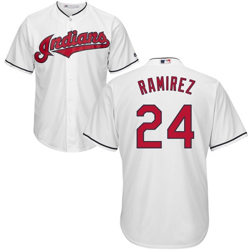 Indians #24 Manny Ramirez White Home Stitched Youth MLB Jersey - Click Image to Close